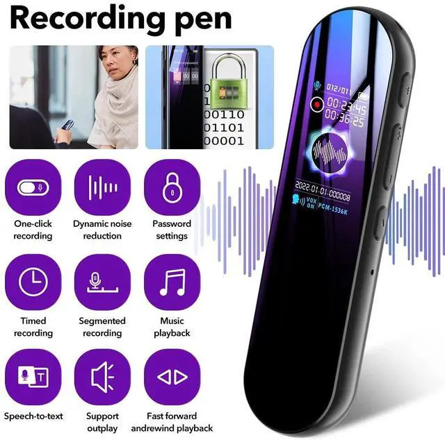 Alt view image 2 of 7 - Mini Digital Voice Recorder Dictaphone Audio MP3 Player Sound Recording Device