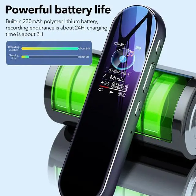 Alt view image 6 of 7 - Mini Digital Voice Recorder Dictaphone Audio MP3 Player Sound Recording Device