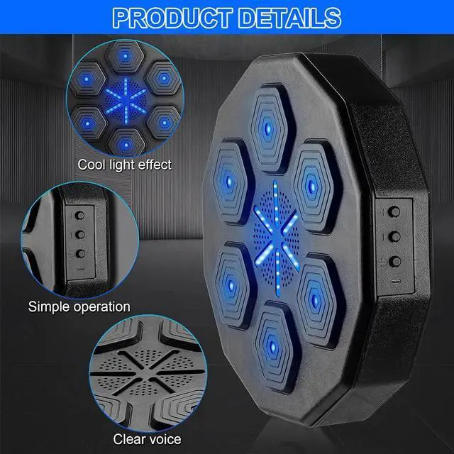 Alt view image 4 of 7 - Music Boxing Machine, Smart Bluetooth Boxing Trainer with Boxing Gloves