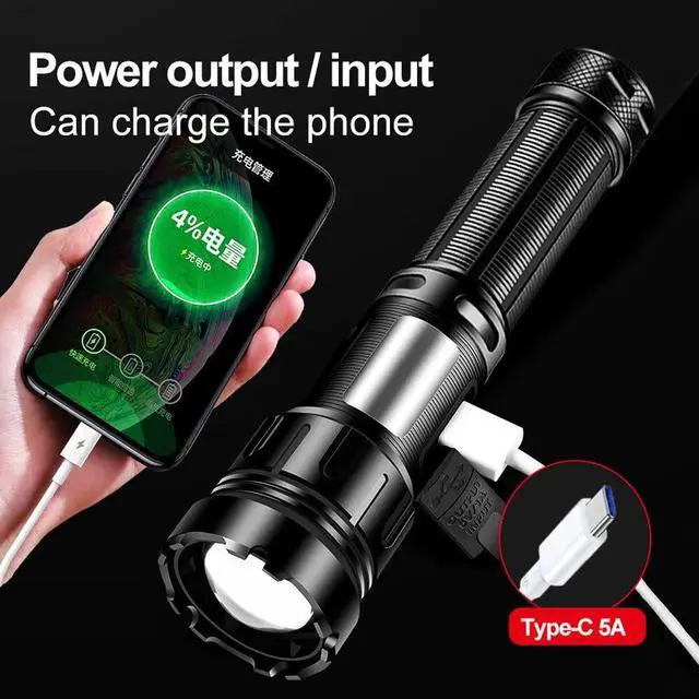 Alt view image 4 of 7 - 800 Meters Long Throw LED Flashlight COB Work Light USB Rechargeable Spotlights