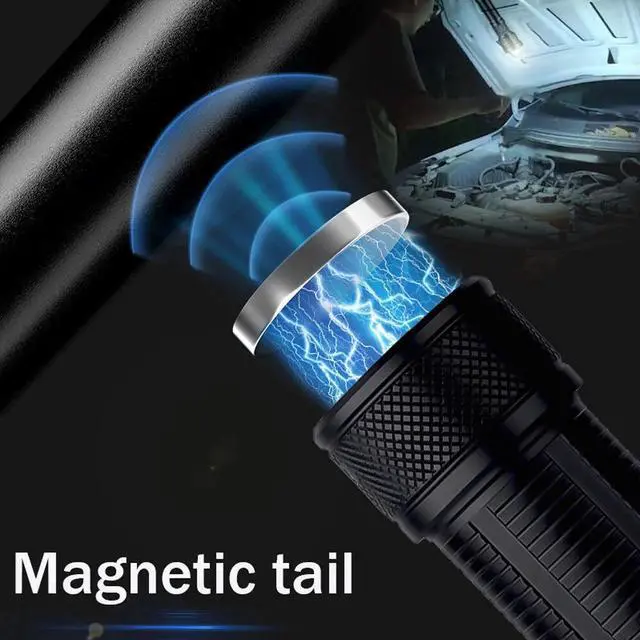 Alt view image 2 of 7 - 800 Meters Long Throw LED Flashlight COB Work Light USB Rechargeable Spotlights