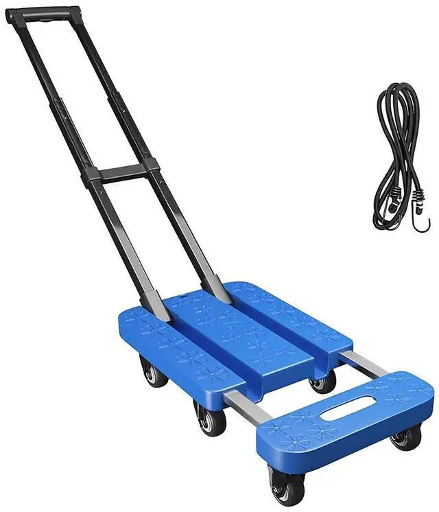 Main image of Folding Hand Truck Dolly, 600LBS Heavy Duty Luggage Cart Elastic Rope 6 Wheels