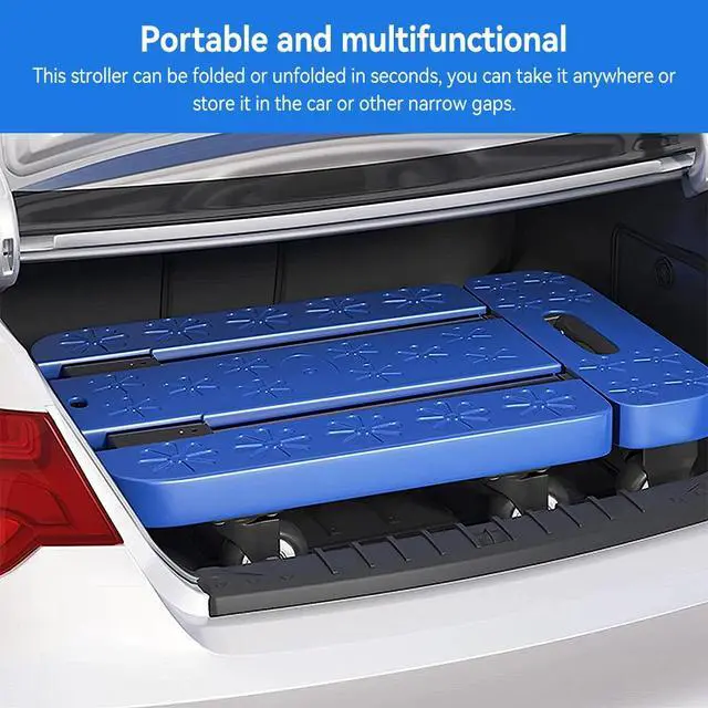 Alt view image 6 of 7 - Folding Hand Truck Dolly, 600LBS Heavy Duty Luggage Cart Elastic Rope 6 Wheels