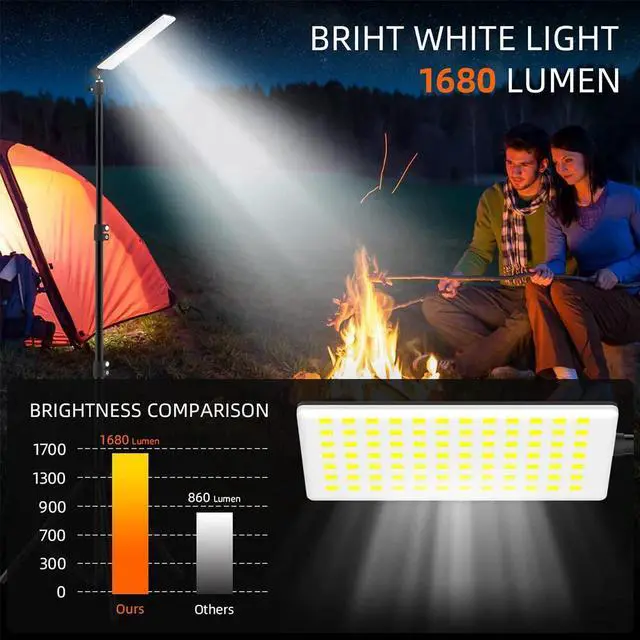 Alt view image 6 of 7 - Outdoor Camping Light Super Bright LED Grill Work Light Stand Telescoping Tripod