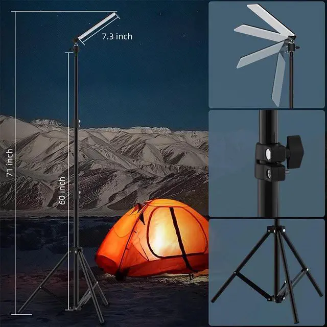 Alt view image 7 of 7 - Outdoor Camping Light Super Bright LED Grill Work Light Stand Telescoping Tripod