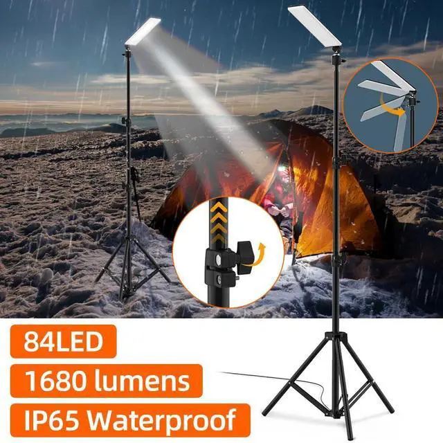 Alt view image 5 of 7 - Outdoor Camping Light Super Bright LED Grill Work Light Stand Telescoping Tripod