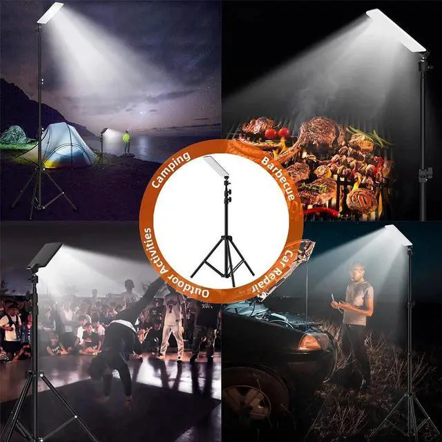 Alt view image 4 of 7 - Outdoor Camping Light Super Bright LED Grill Work Light Stand Telescoping Tripod