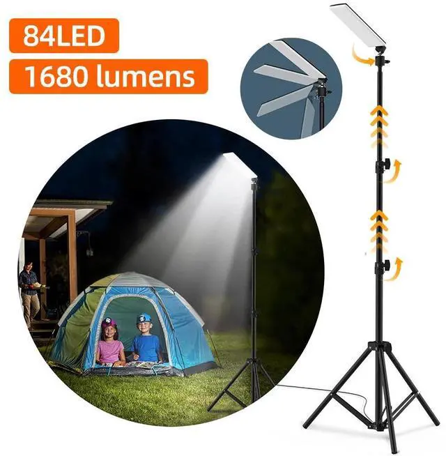 Alt view image 2 of 7 - Outdoor Camping Light Super Bright LED Grill Work Light Stand Telescoping Tripod
