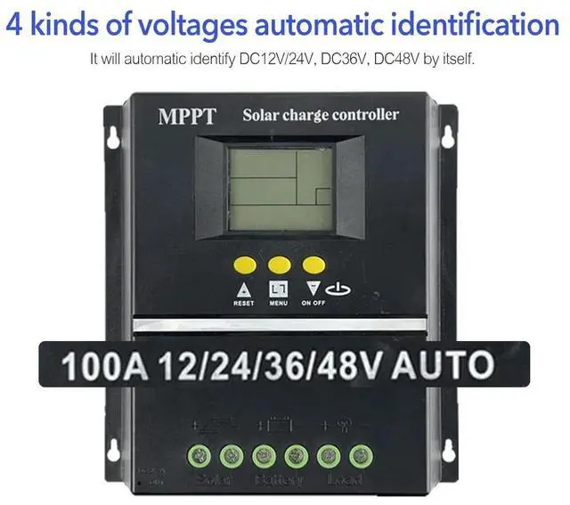 Alt view image 6 of 7 - 100A MPPT Solar Charge Controller 12V 24V 36V 48V PV Battery Regulator Dual USB