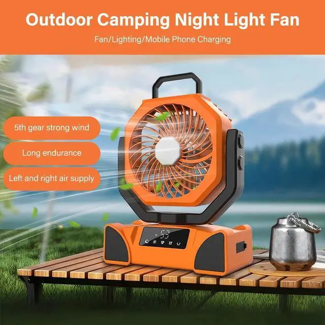 Alt view image 5 of 7 - 20000mAh Up to 58Hours Rechargeable Battery Powered Outdoor Tent Ceiling Fan