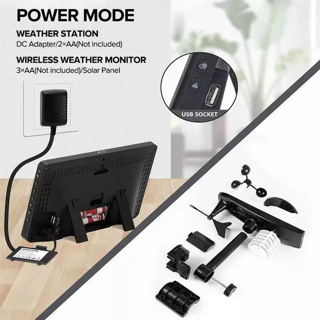 Alt view image 4 of 7 - Wireless Weather Station for Temperature and Humidity, Wind Speed and Direction