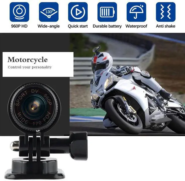 Alt view image 2 of 7 - Bike Motorcycle Helmet Camera Mini Sports Video Action Camera Outdoor Recorder