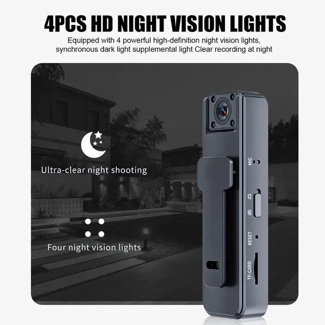 Alt view image 4 of 7 - 30 Hour 1080P Camcorder Mini Police Body Camera HD 180° Video DVR IR Night Cam