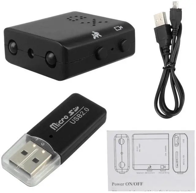 Alt view image 7 of 7 - 1080P Mini Camera DIY HD IP DVR Small Home Security Motion Cam Indoor SmartCam(+32gb card)