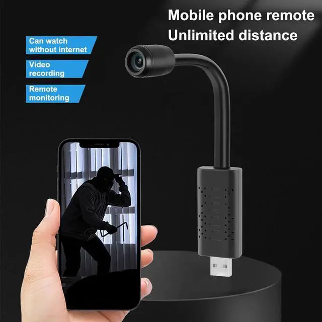 Alt view image 3 of 7 - Portable Mini WiFi Camera Home Security USB Cam HD1080P Camcorder Video Recorder(Camera +32G TF Card)