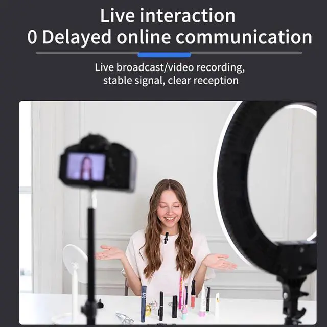 Alt view image 6 of 7 - Portable Lavalier Microphone Wireless Audio Video Recording Mini Mic For iPhone