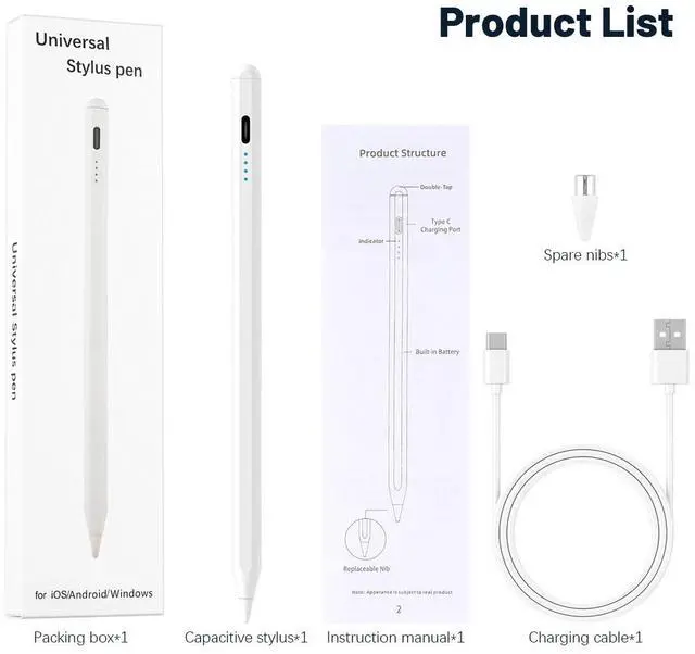 Alt view image 7 of 7 - Sensitive Rechargeable Touch Screen Stylus Pencil Pen For iPad iPhone Tablet PC