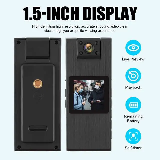 Alt view image 7 of 7 - 4K WiFi Camera Camcorder 1080P HD Police Cam With Audio Video DVR IR Night Cam