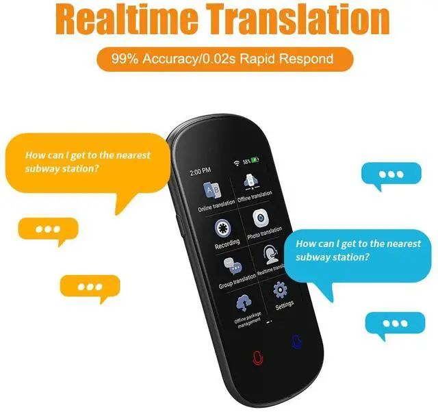 Alt view image 4 of 7 - Language Translator Device Two-Way AI Voice Translator Voice/Photo Translation
