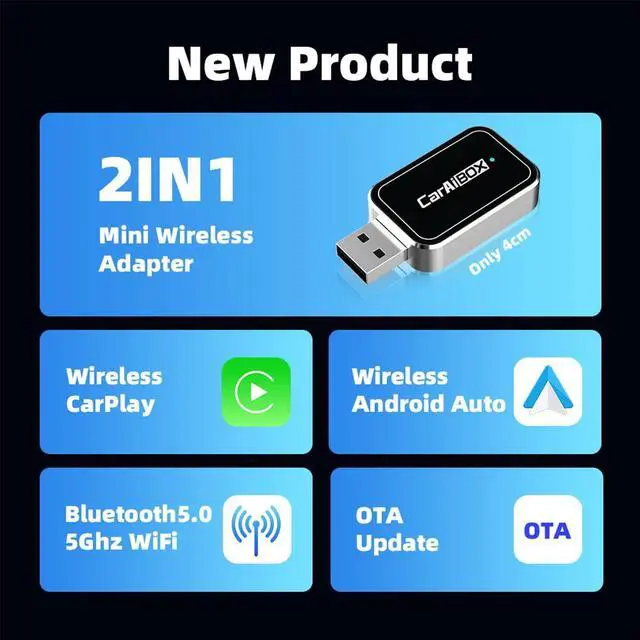 Alt view image 5 of 7 - Mini Wireless Carplay Dongle for iPhone Apple Carplay Ai Box Wired to Wireless