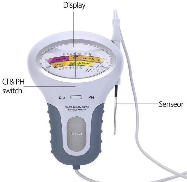 Alt view image 4 of 7 - Digital Water Quality Measurer Meter Swimming Pool Spa PH/CL2 Chlorine Tester