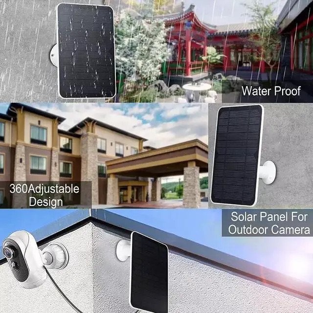 Alt view image 5 of 7 - Solar Panel for Ring Spotlight Stick Up Camera Plus Security Cam Battery Charger