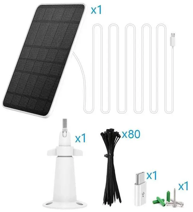 Alt view image 3 of 7 - Solar Panel for Ring Spotlight Stick Up Camera Plus Security Cam Battery Charger