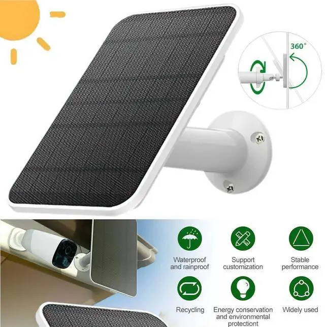 Alt view image 2 of 7 - Solar Panel for Ring Spotlight Stick Up Camera Plus Security Cam Battery Charger