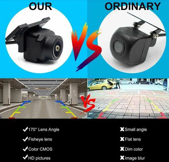 Alt view image 6 of 7 - 180º Car Rear View Backup Camera Reverse Parking Waterproof CMOS Night Vision