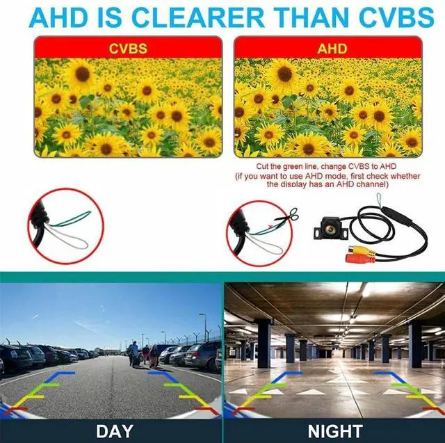 Alt view image 5 of 7 - 180º Car Rear View Backup Camera Reverse Parking Waterproof CMOS Night Vision