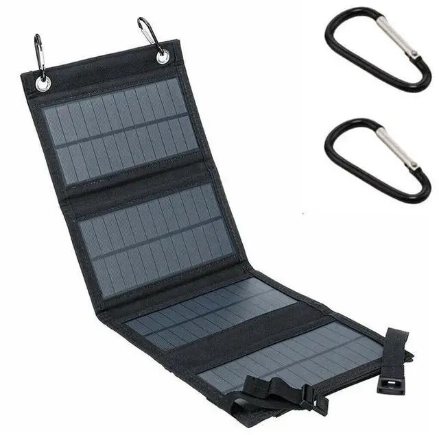 Alt view image 5 of 7 - 100W USB Solar Panel Folding Power Bank Outdoor Camping Hiking Phone Charger US