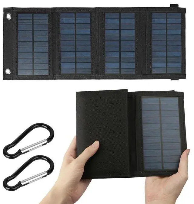 Alt view image 7 of 7 - 100W USB Solar Panel Folding Power Bank Outdoor Camping Hiking Phone Charger US