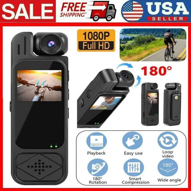 Main image of 1080P HD Camcorder Mini Police Body Camera LCD Screen 180° Video DVR IR Night