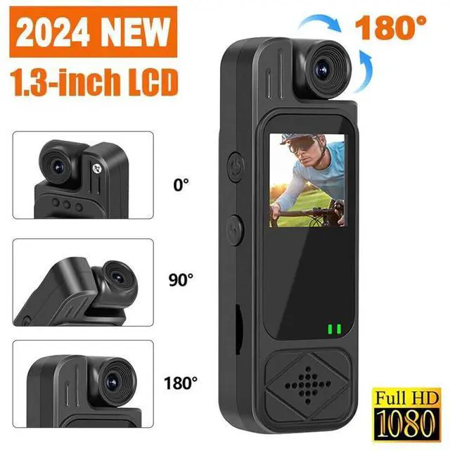 Alt view image 4 of 7 - 1080P HD Camcorder Mini Police Body Camera LCD Screen 180° Video DVR IR Night