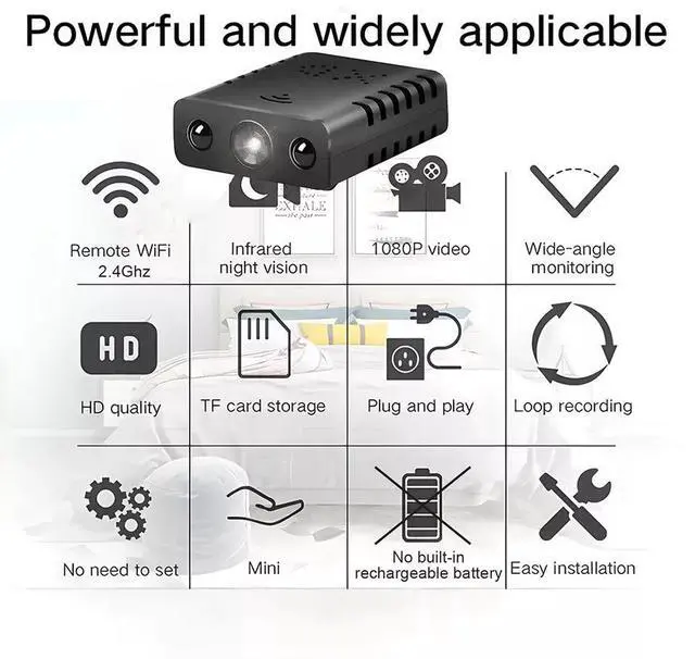 Alt view image 6 of 7 - Smart Mini WiFi Camera Wireless 1080P HD Night Cam Home Security Camera US