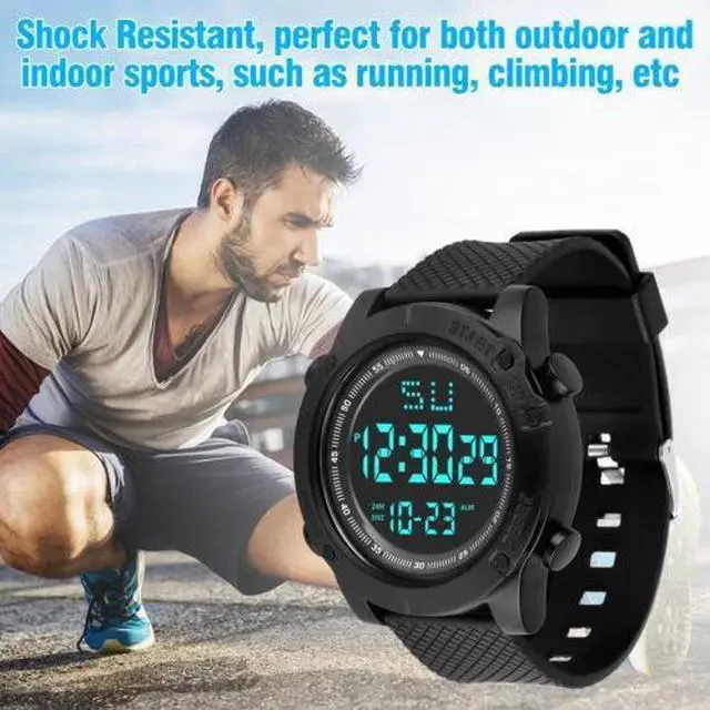 Alt view image 3 of 7 - Waterproof Digital Sports Watch Military Tactical LED Backlight Wristwatch Men