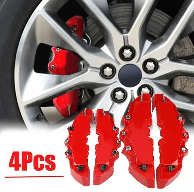 Alt view image 4 of 7 - 4PCS 3D Style Red M+L Car Disc Brake Caliper Cover Front & Rear Kits Accessories