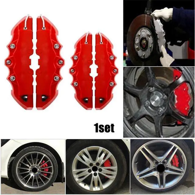 Alt view image 3 of 7 - 4PCS 3D Style Red M+L Car Disc Brake Caliper Cover Front & Rear Kits Accessories
