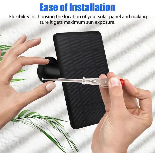 Alt view image 3 of 7 - Solar Panel Micro USB C Power CCTV Camera Security Cam Battery Charger Outdoor