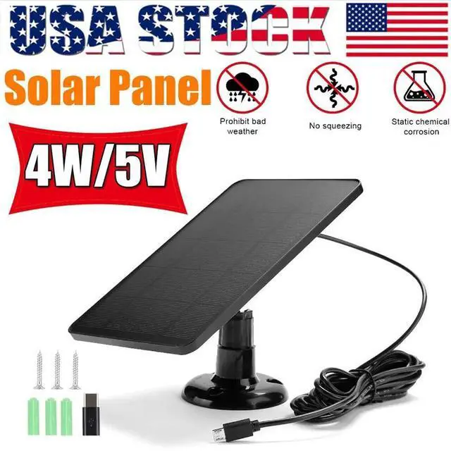 Main image of Solar Panel Micro USB C Power CCTV Camera Security Cam Battery Charger Outdoor