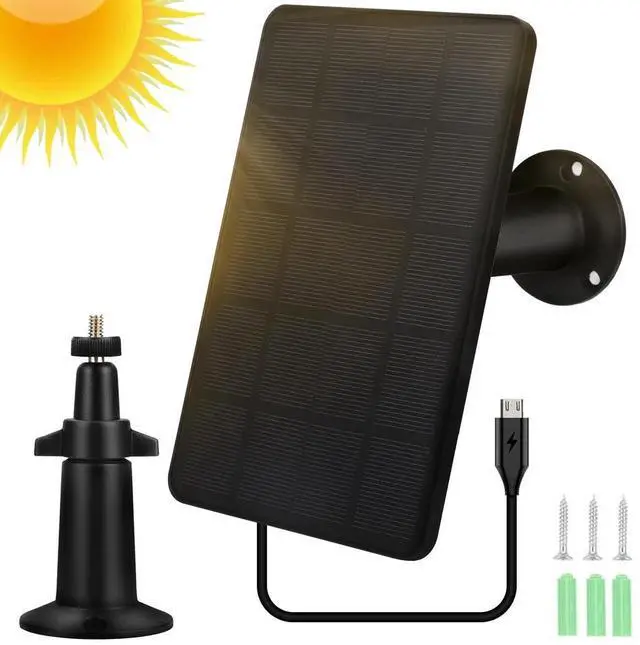 Alt view image 4 of 7 - Solar Panel Micro USB C Power CCTV Camera Security Cam Battery Charger Outdoor