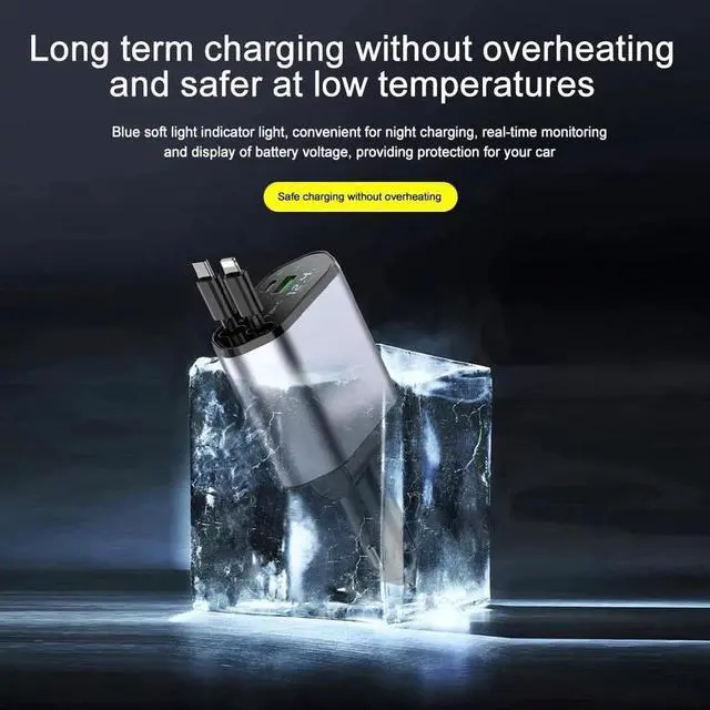 Alt view image 2 of 7 - 4 in 1 Retractable Car Charger Fast Car Phone Charger 120W With USB Type C Cable