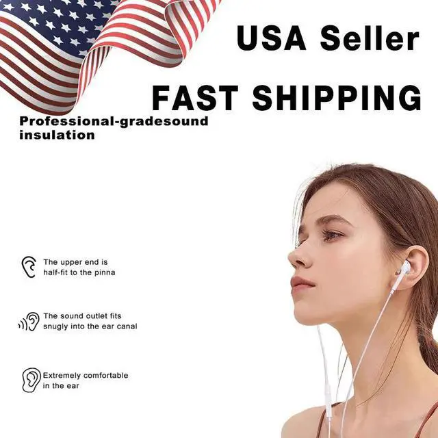 Alt view image 4 of 6 - For iPhone 16 15 Pro Max iPad Pro Wired USB Type-C Stereo Earbuds Headphones