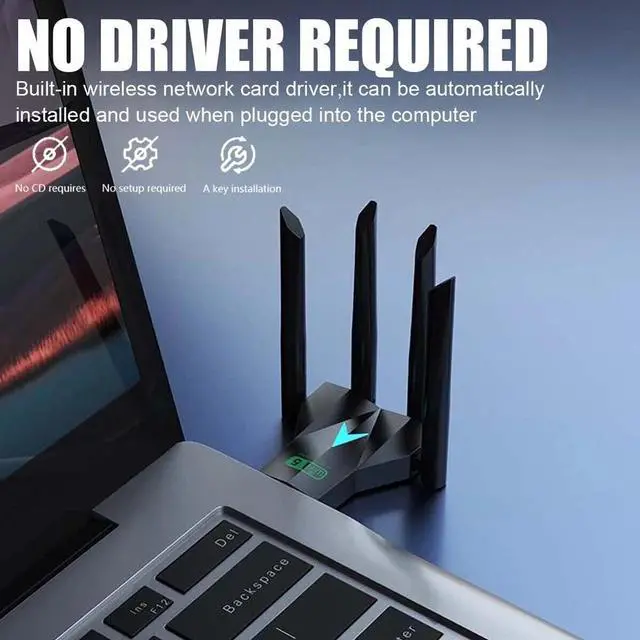 Alt view image 6 of 7 - Wireless WIFI USB 3.0 Adapter 1300Mbps Long Range Dongle Dual Band Network lot