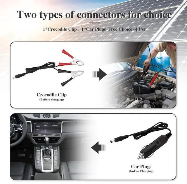 Alt view image 2 of 7 - Solar Panel Kit 12 Volt Trickle Charger Battery Charger Maintenance Boat RV Car