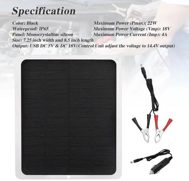 Alt view image 7 of 7 - Solar Panel Kit 12 Volt Trickle Charger Battery Charger Maintenance Boat RV Car