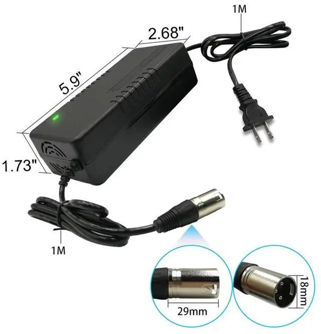 Alt view image 7 of 7 - 24V 5A XLR Battery Charger For Mobility Scooter wheelchair Jazzy Power Chair US