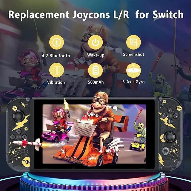 Alt view image 5 of 7 - For Nintendo Switch Joy Con L & R Bluetooth Wireless Gamepad Controller no strap
