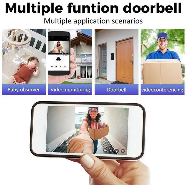 Alt view image 3 of 7 - Smart Wireless WiFi Doorbell Intercom Video Camera Door Ring Bell Chime Security