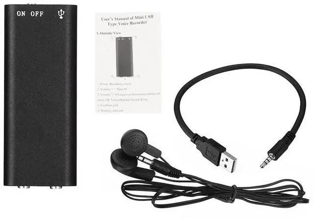 Alt view image 7 of 7 - Mini Spy Hidden Audio Recorder Voice Activated Office Listening Device 16GB US